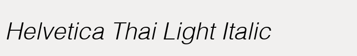 Helvetica Thai Light Italic